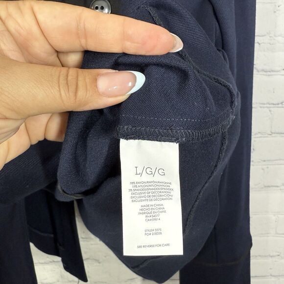 Cabi Blazer Womens Large Navy Blue Black Colorblock Preppy Minimalist Old Money - Picture 5 of 11